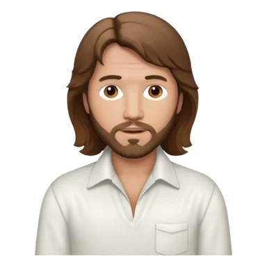 Barry Gibb brown eyes, brown hair, white outfit sticker