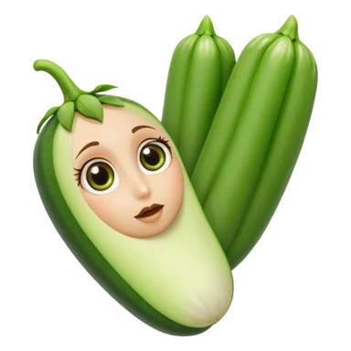 lady finger vegetable keeping the shape normal with big eyes sticker