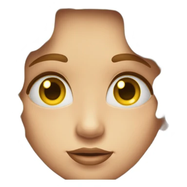 un visage emoji jaune basique rongeant ses ongles de stress avec du marron sur la tête  sticker