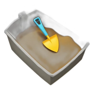 sandbox with toy shovel, toy bucket sticker