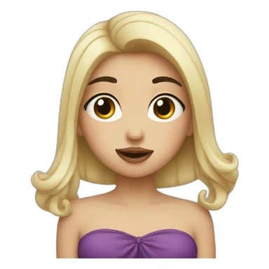 Girl with black hair blowing a kiss  emoji sticker