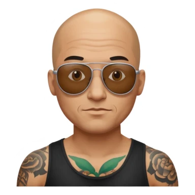   tattooed baldies with  sun glass sticker