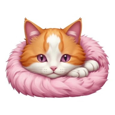 ginger and white small cat eyes closed lying down in weird position sticker