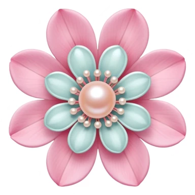 pastel sakura flower with a pearl border sticker