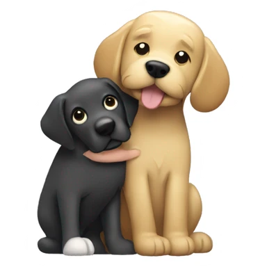 a vet hugging a shaggy labrador-like dog sticker