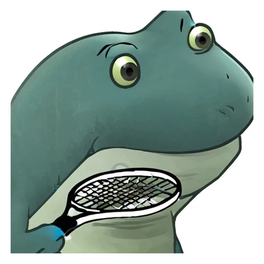 Un tiburón con tenis azules sticker