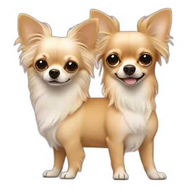 Long hair sand chihuahua with gay couple sticker