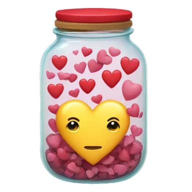 Hearts in jar sticker