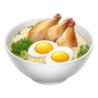 chicken rice bowl with two eggs sticker