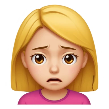 Girl showing frustrated face sticker