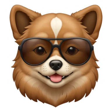 dog with total black sunglasses sticker