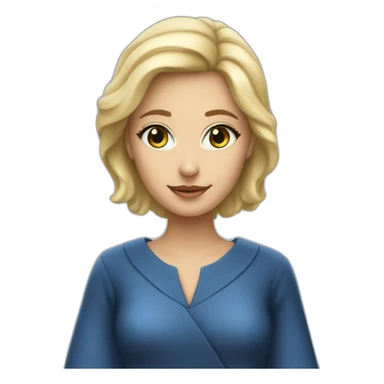 une femme blonde aux yeux bleus avec une robe d'avocate sticker