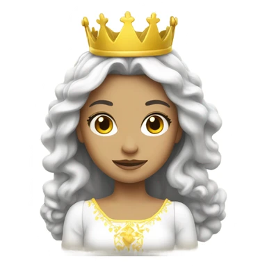 a white princess with a yellow crown sticker