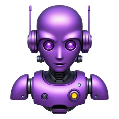 glitter purple cyberpunk robot sticker