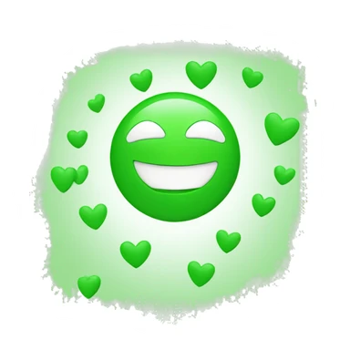 Smiling Face with green Hearts sticker
