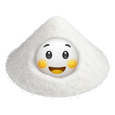 Happy emoji with a pile of salt sticker