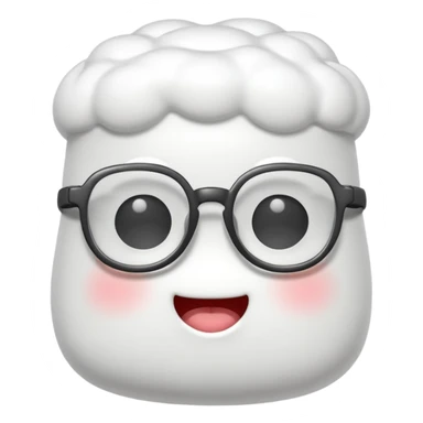 marshmallow with glassess sticker
