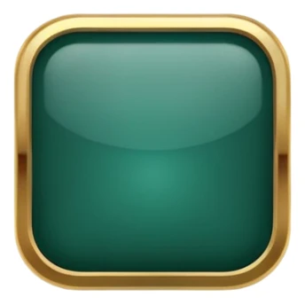 Blank dark Jade and gold style rounded square icon button sticker
