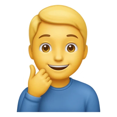 emoji smiling with one hand under chin sticker