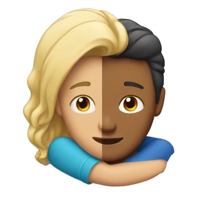 Blond man and hispanic woman hug each other sticker