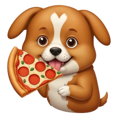 Dog eating pizza sticker
