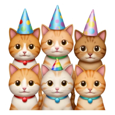 12 cats at a birthday party sticker