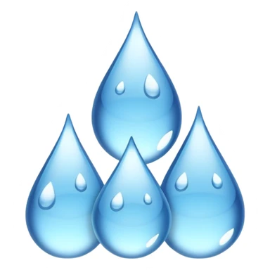 3 water droplets stack on top of each other vertically with two water droplets on the sides; 5 droplets total sticker