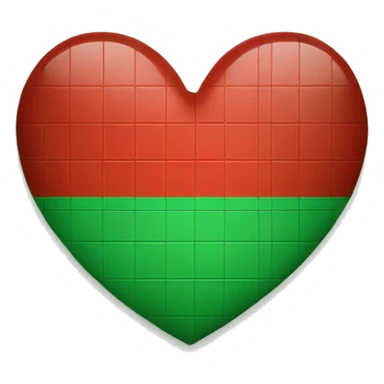 Un coeur carreaux rouge et vert sticker