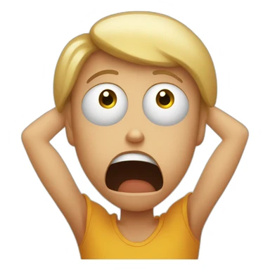 scared and afraid man with big eyes holding his head sticker