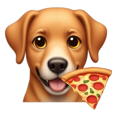 Dog with pizza  sticker