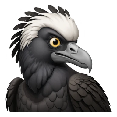   Old black angry  vulture looking ahead sticker