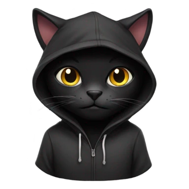 Black cat with a hoodie on  sticker