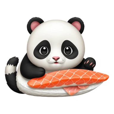 panda cat eatting sushi sticker