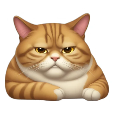 lazy fat cat sticker