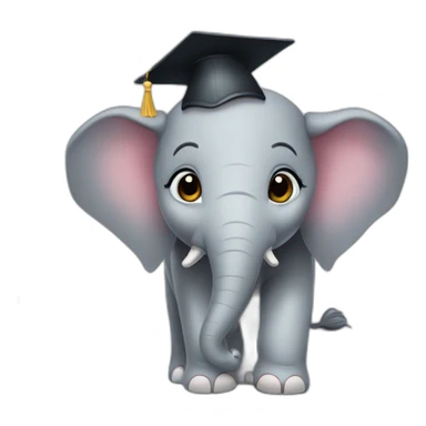 cuty elephant with a mortarboard sticker