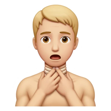 Make a emoji with a person with hands around their neck sticker