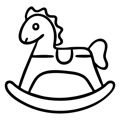 A traditional wooden rocking horse toy for children sticker
