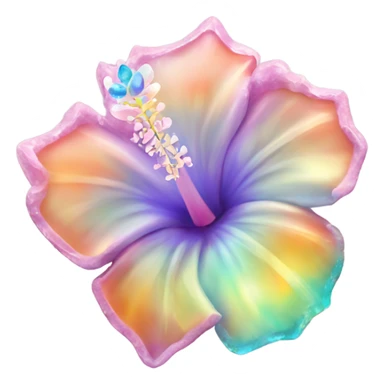 Opal crystal gemstone hibiscus flower sticker