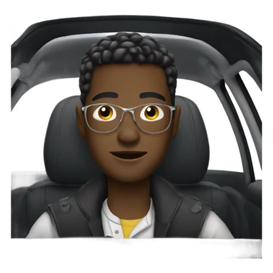 stylish boy in car interior sticker