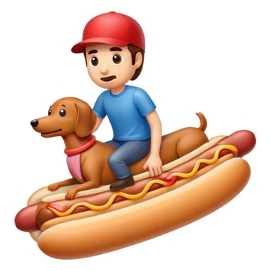 Man riding hotdog  sticker
