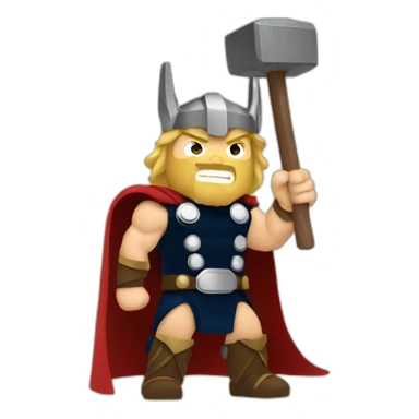Thor with his hammer sticker