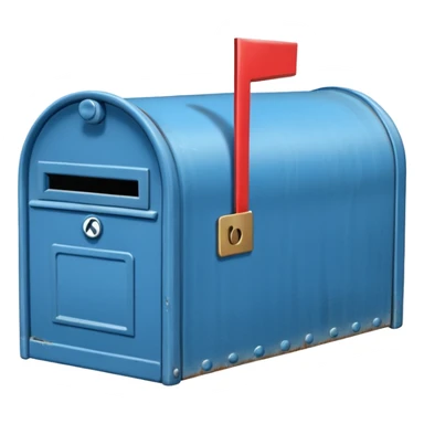 empty open blue mailbox sticker