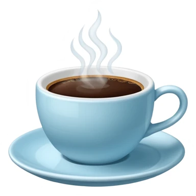 coffee cup and saucer in the colour light blue sticker