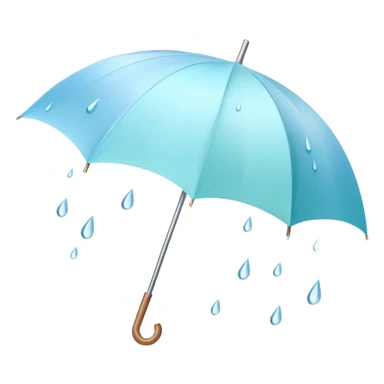 A pastel umbrella with raindrop falling on it sticker
