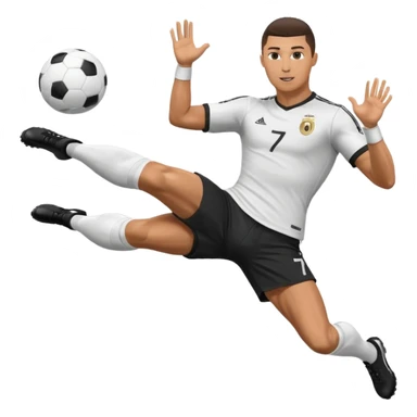 Ronaldo doing a bicycle kick with football sticker