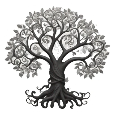Black and white Viking style tree of Life  sticker