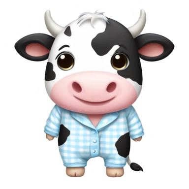 Cute baby cow in pyjamas sticker