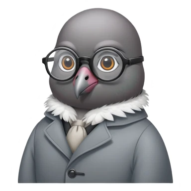 Pigeon with glasses and coat looking like a spy sticker