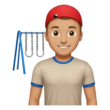 white sportsman in the playground, dressed in t-shirt sticker