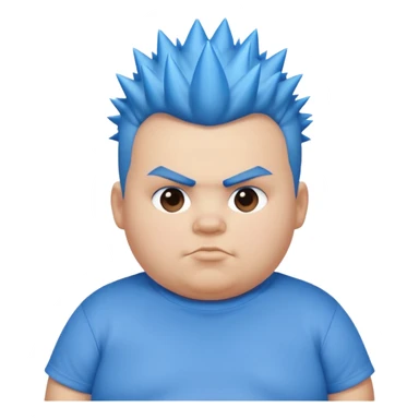 fat kid blue mohawk spiky hair sticker